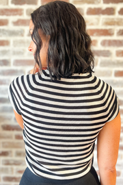 Sleek Stripe Top- Black/White