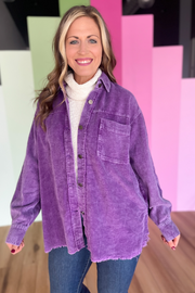 All Yours Corduroy Oversized Jacket - Purple