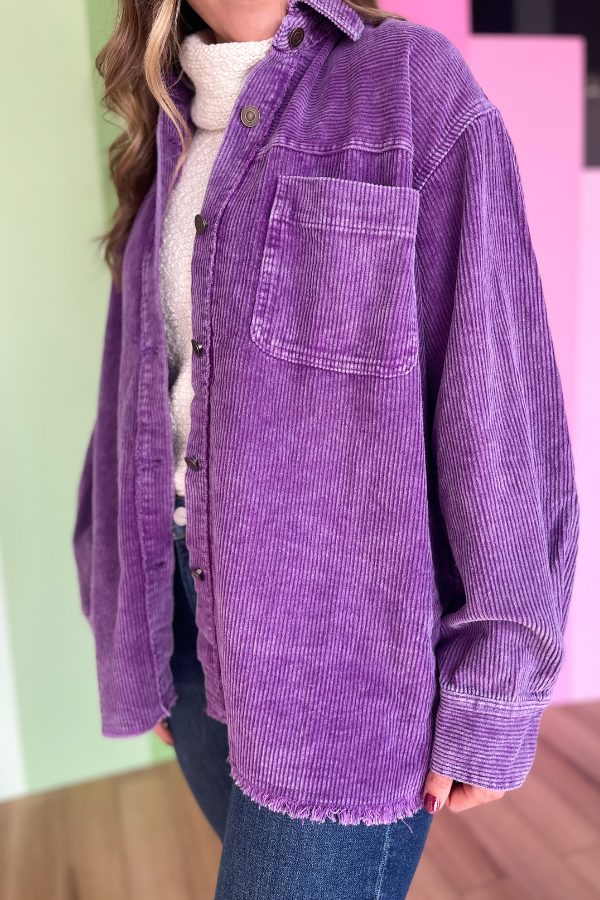 All Yours Corduroy Oversized Jacket - Purple