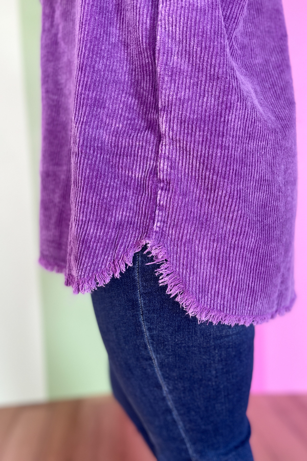 All Yours Corduroy Oversized Jacket - Purple