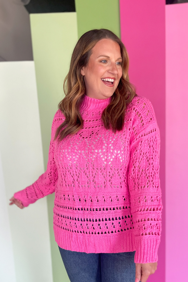 Catch Yourself Knit Sweater - Pink