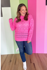 Catch Yourself Knit Sweater - Pink