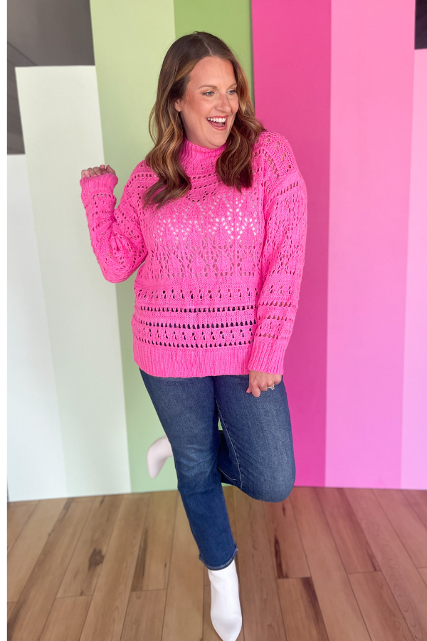 Catch Yourself Knit Sweater - Pink