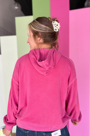 The Addie Hooded Pullover- Fuchsia