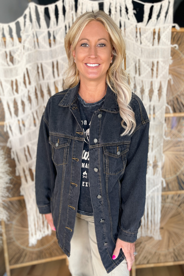 Trucker Denim Jacket- Black