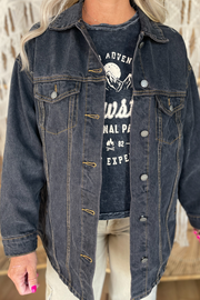Trucker Denim Jacket- Black