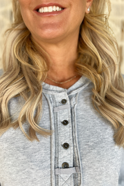 Classic Comfort Long Sleeve Top- Heather Grey