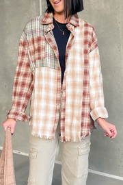 Mixer Plaid Button Up- Olive/Rust
