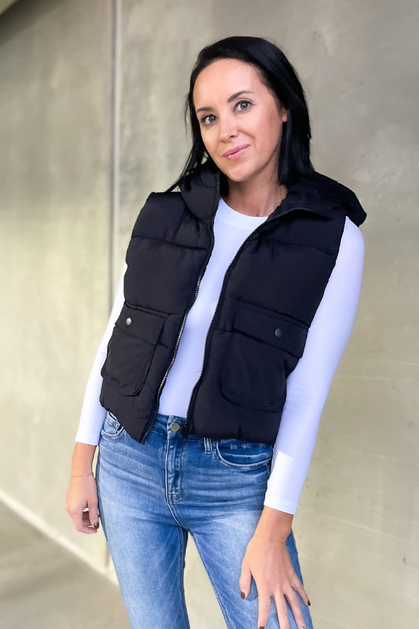 The Alpine Puffer Vest- Black