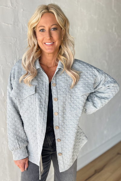The Vail Quilted Jacket- Heather Grey
