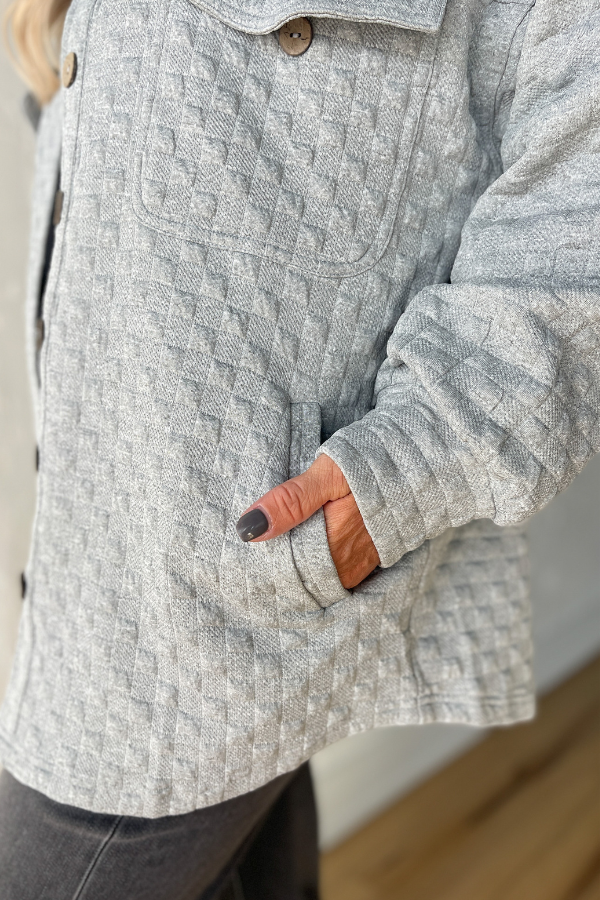 The Vail Quilted Jacket- Heather Grey