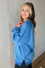 Bubble Up Pullover- Blue