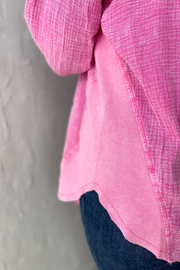 Blushing Rose Button Up- Pink