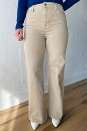 High Rise Tummy Control Jeans- Khaki