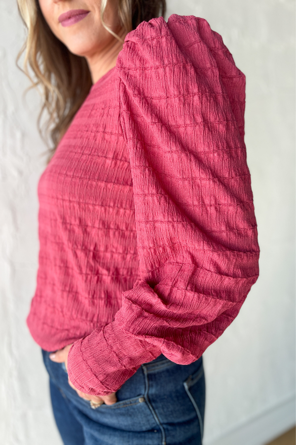 The Boss Girl Way Top- Berry
