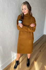 The Saylor Sweater Dress- Tan