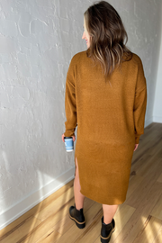The Saylor Sweater Dress- Tan