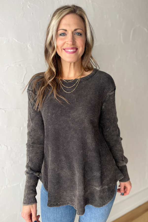 The Weekend Lounger Top-Ash Black
