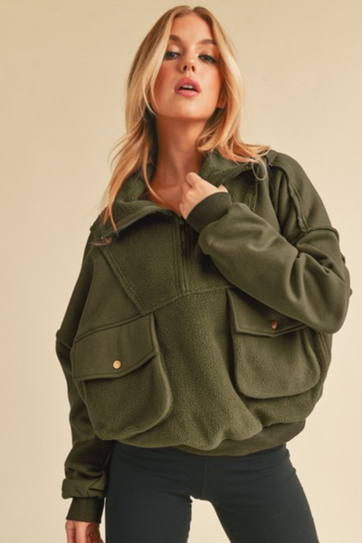 The Carter Pullover- Olive