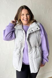 Toasty Haven Puffer Vest- Grey