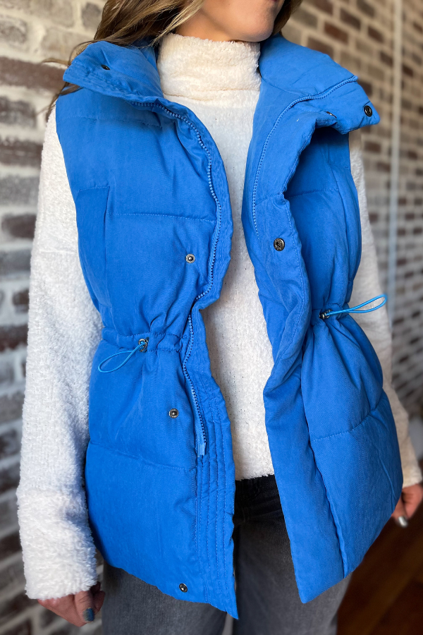 Toasty Haven Puffer Vest- Blue
