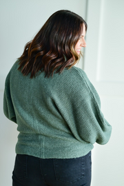 Frost Kissed Knit Sweater- Olive