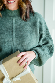 Frost Kissed Knit Sweater- Olive
