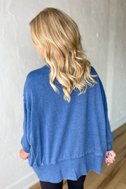 All on Me Mineral WashPullover- Navy