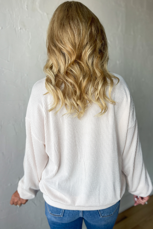 Midwest Ribbed Pullover - Cream