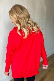 So About That Henley Hoodie -Red