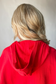 So About That Henley Hoodie -Red