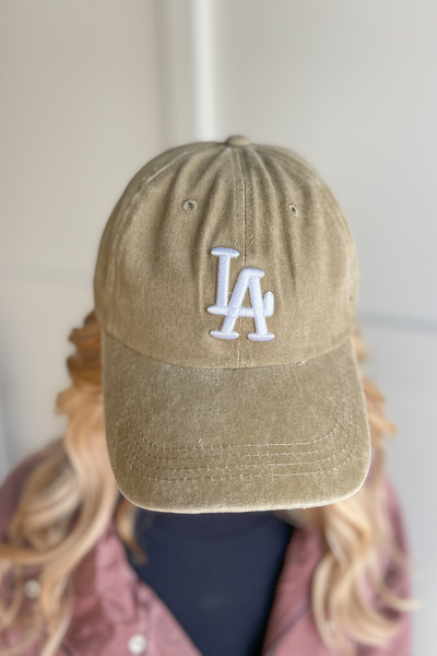LA Baseball Hat- Khaki