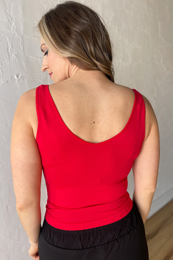 Reversible Seamless Tank- Red