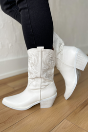 Adelia Cowgirl Boots- White