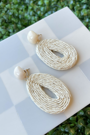 Oval Tweed Earrings