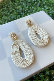 Oval Tweed Earrings
