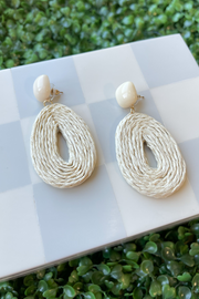 Oval Tweed Earrings